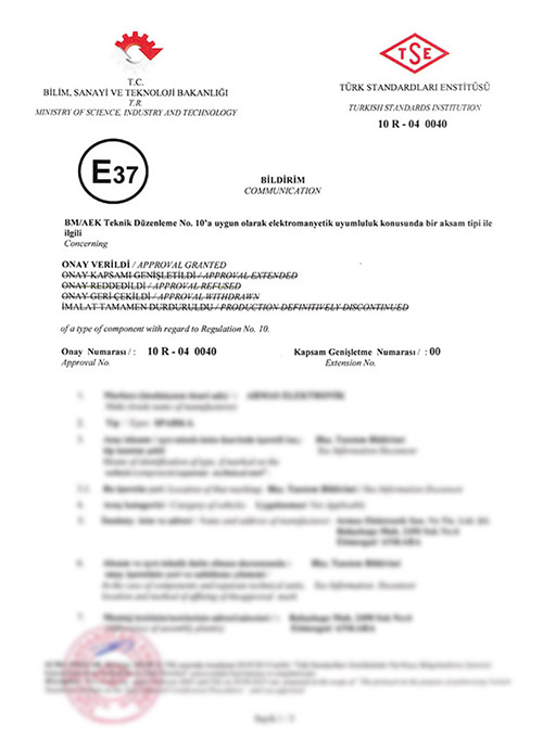 RoHS Uygunluk Belgesi